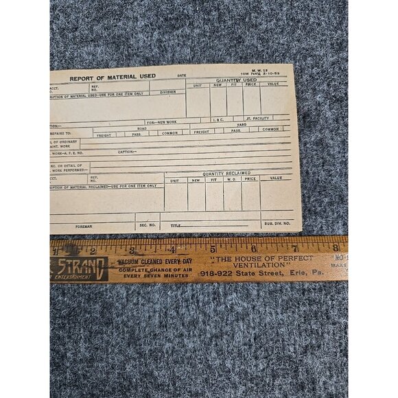 Vintage Railroad Documents Report of Material Used 1953 50s Blank Book Full - Picture 7 of 8